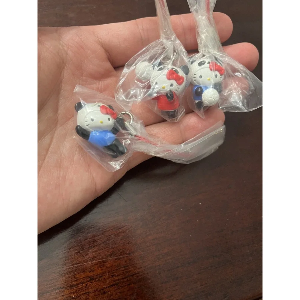 Vintage Sanrio x Bandai Hello Kitty Panda Sport Kitty Strap Set of 6 Gachapon